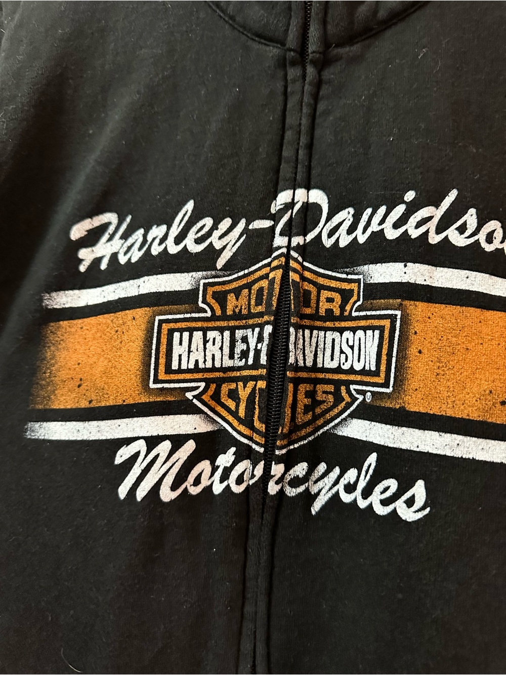 Harley Davidson Black Zip Up Sweatshirt Motorcycle Graphic Women’s Medium - Picture 2 of 8